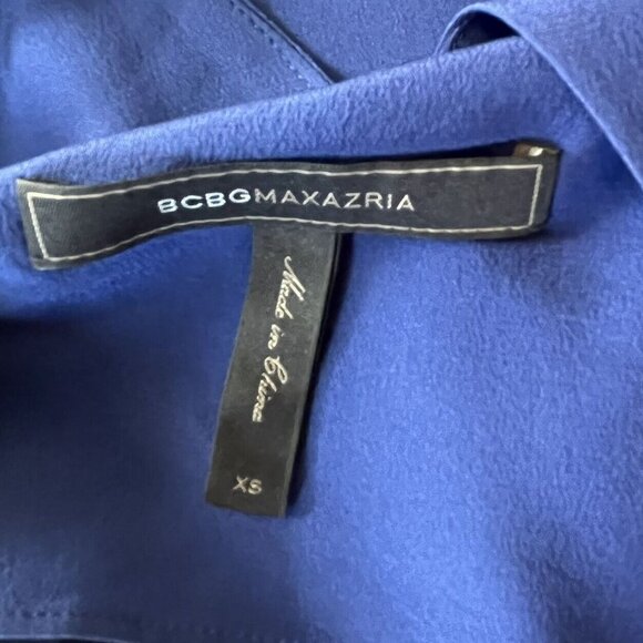 BCBGMaxAzria Silk Cami Sleeveless Blouse Womens XS Blue Summer - Picture 5 of 8